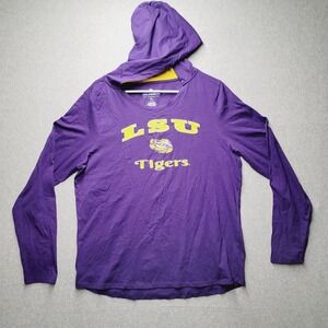 Colosseum Athletics LSU Tigers Purple Long Sleeve Hoodie Shirt Womens XL Cotton